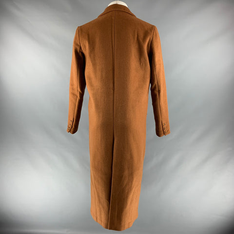 TOTOKAELO Size M Tan Solid Wool Blend Notch Lapel Coat