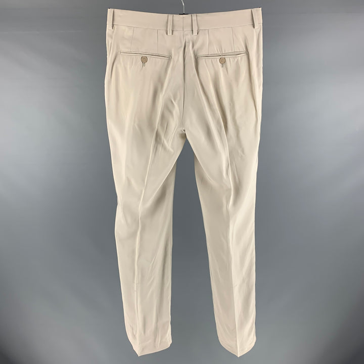 FENDI Size 30 Grey Viscose Flat Front Casual Pants