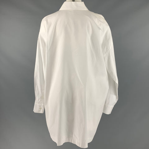 ESKANDAR Size 0 White Cotton Cropped Shirt