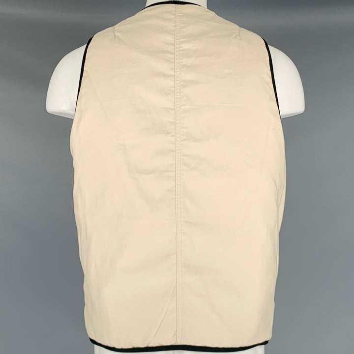 VISVIM Taille M -Wawona Down Vest- Gilet zippé en lin et laine tweed beige noir