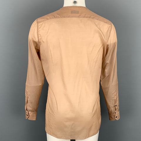 LANVIN Size S Tan Polyamide Blend Side Zipper Long Sleeve Shirt
