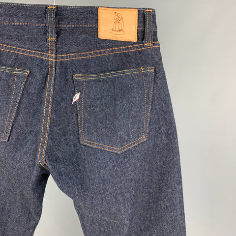 SYOAIYA Size 31 Indigo Contrast Stitch Cotton Jeans