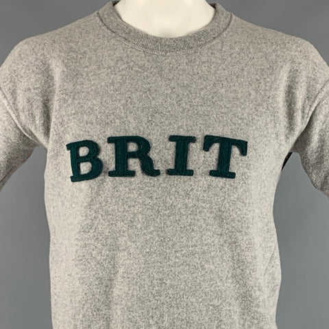 BURBERRY PRORSUM Taille L T-shirt Applique Gris Vert