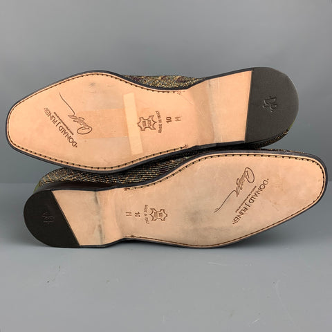 DONALD J PLINER Size 10 Green Purple Beaded Leather Slip On Loafers