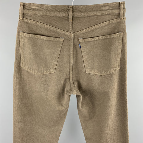 LEVI'S Size 32 Brown Denim Zip Fly Cropped Jeans