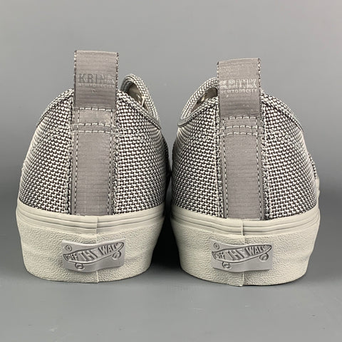 VANS x KRINK Size 9.5 Silver Woven Lace Up Sneakers