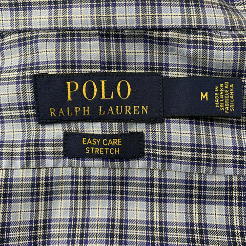 POLO by RALPH LAUREN Size M Light Blue Navy Plaid Cotton Long Sleeve Shirt