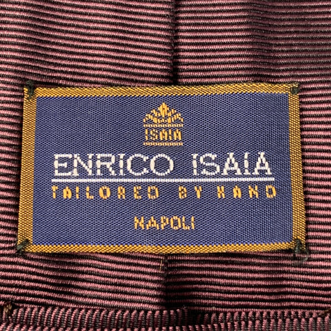ENRICO ISAIA Corbata de sarga de seda marrón