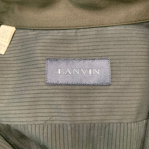 LANVIN Size XS Black Patchwork Cotton Sleeveless Long Sleeve Shirt