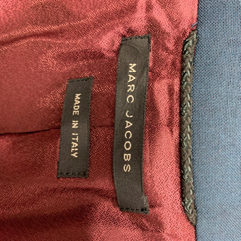 MARC JACOBS Size 38 Blue Wool Mohair Notch Lapel Suit