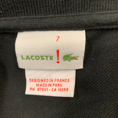 LACOSTE Size XL Black Cotton Polo