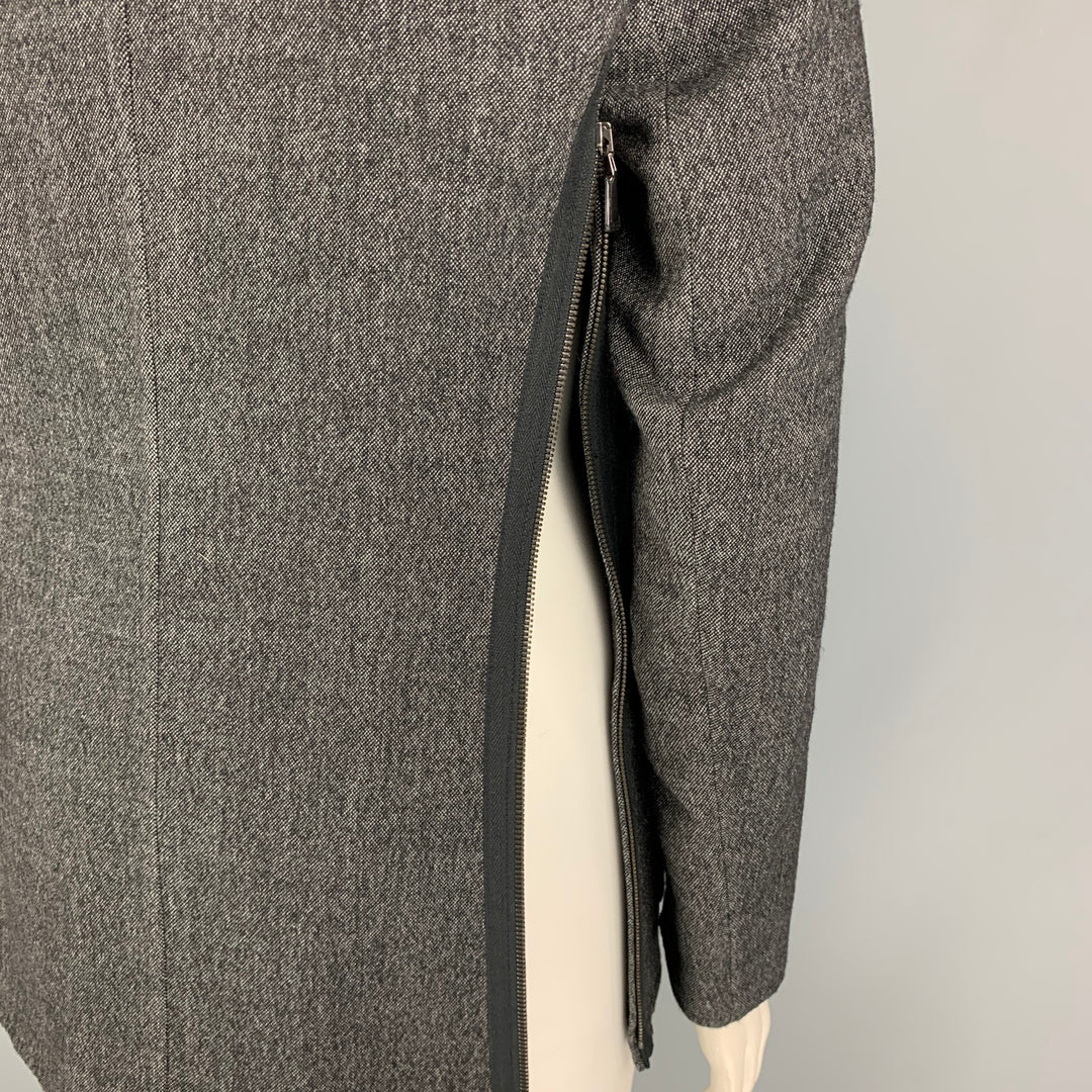 AKRIS Size 8 Black Grey Wool Nailhead Jacket Blazer