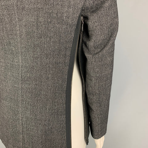 AKRIS Size 8 Black Grey Wool Nailhead Jacket Blazer
