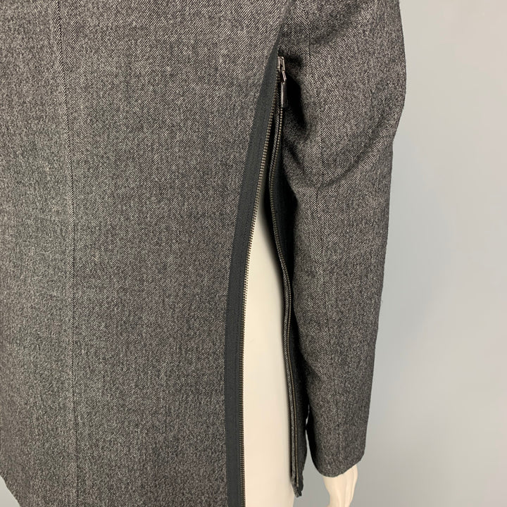 AKRIS Size 8 Black Grey Wool Nailhead Jacket Blazer
