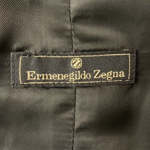 ERMENEGILDO ZEGNA Size L Black Silk Shawl Collar Vest