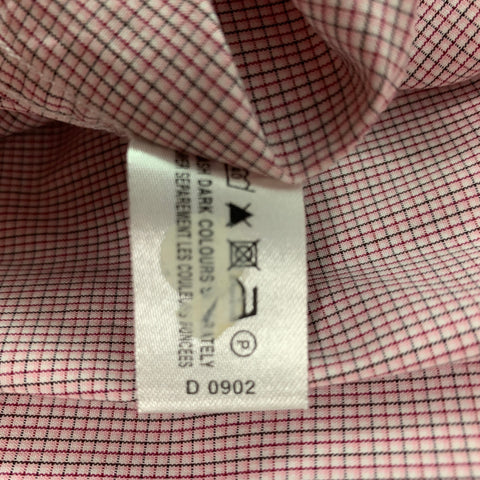 THOMAS PINK Size M White, Red & Black Checkered Cotton Blend Long Sleeve Shirt