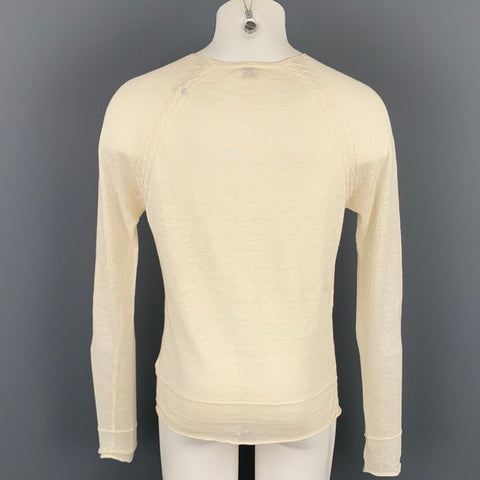 KENZO Size S Beige Knit Linen Scoop Neck Lightweight Pullover