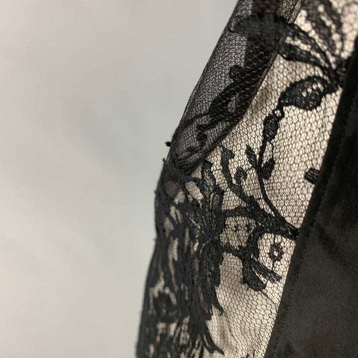 ALEXANDER MCQUEEN Size M Black Lace Cotton Button Up Long Sleeve Shirt
