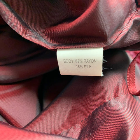 KAY UNGER Taille 8 Pantalon habillé en rayonne de soie bordeaux