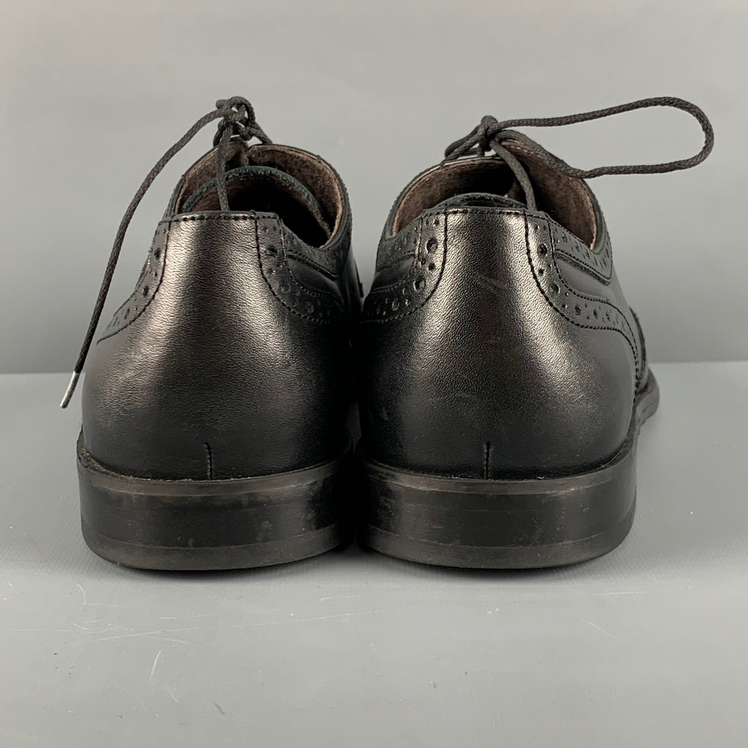 JOHN VARVATOS * U.S.A. Size 10.5 Black Perforated Leather  display picture 3
