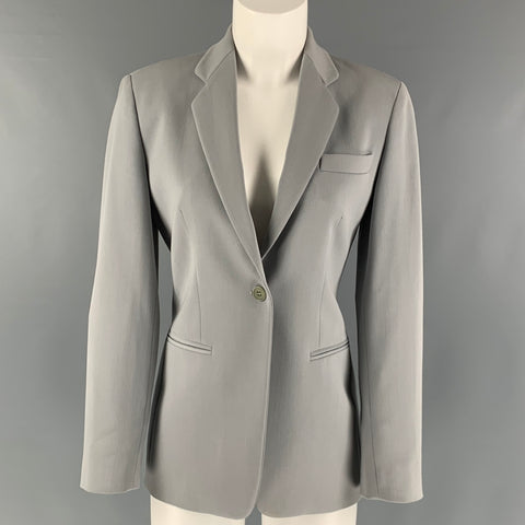 EMPORIO ARMANI Size 2 Grey Mint Polyester Blend Jacket