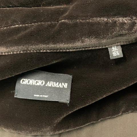 GIORGIO ARMANI Size L Solid Brown Velvet  Long Sleeve Shirt Jacket