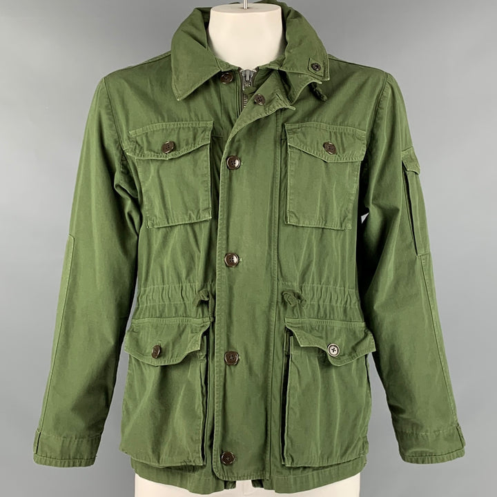 J.CREW Size L Green Cotton Military Jacket