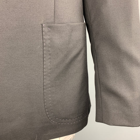 PAUL SMITH Size 44 Black Wool / Cashmere Notch Lapel Stitches Sport Coat