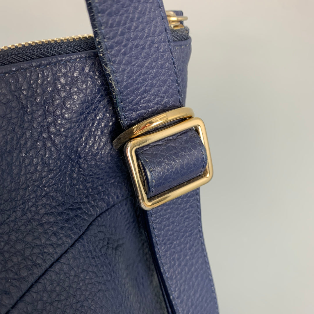 FURLA Navy Pebble Grain Leather Shoulder Bag Handbag