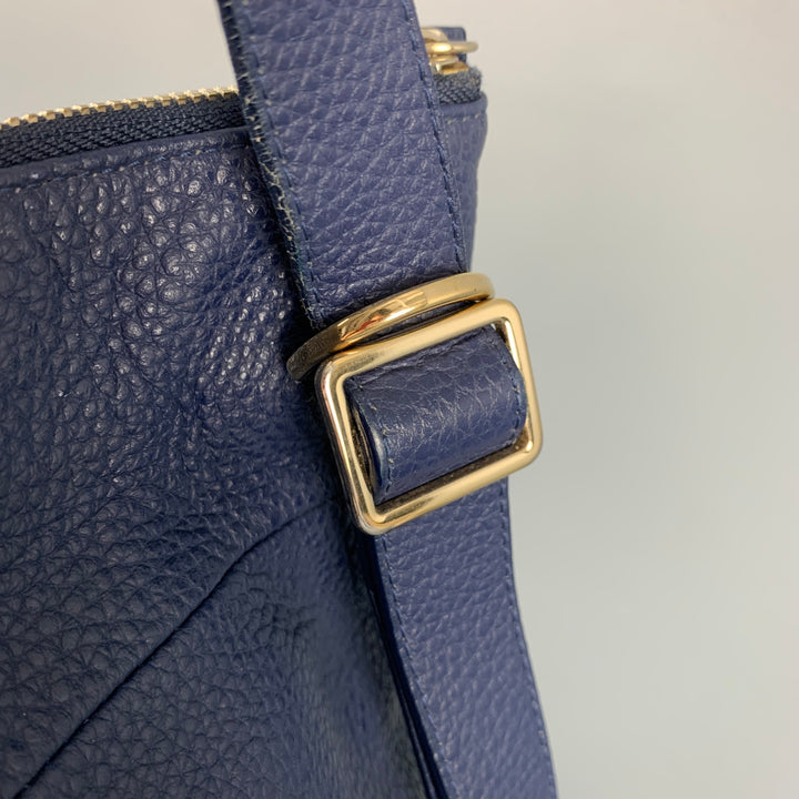 FURLA Navy Pebble Grain Leather Shoulder Bag Handbag