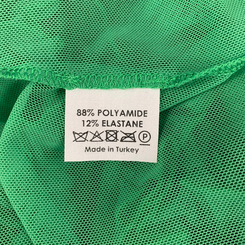 DRIES VAN NOTEN Size L Green Polyamide Ruffled Sleeveless Dress Top