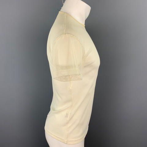 JOHN BARTLETT Size S Cream Mesh Polyamide / Nylon Crew-Neck T-shirt