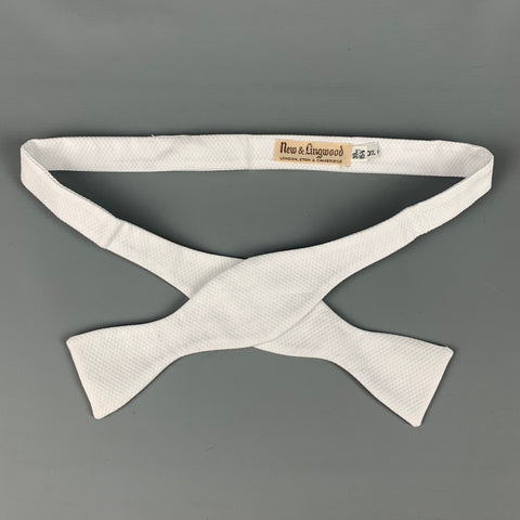 NEW & LINGWOOD White Waffle Knit Cotton Bow Tie