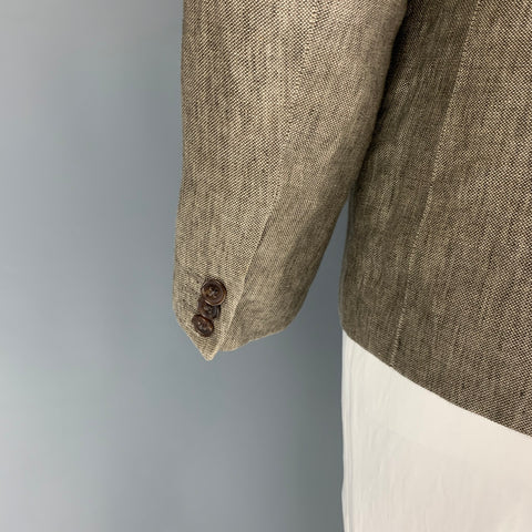 DOLCE & GABBANA Size 40 Oatmeal Heather Linen Notch Lapel Sport Coat