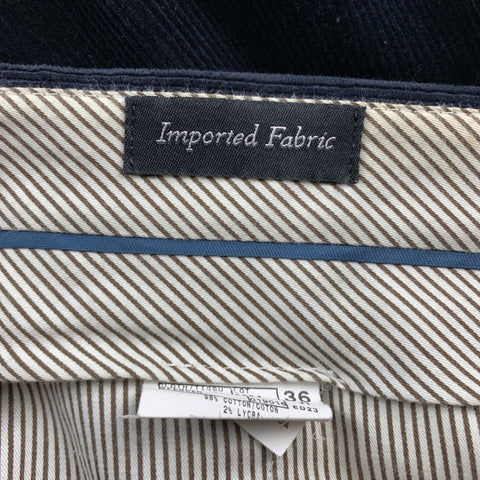 SAKS FIFTH AVENUE Size 36 Navy Corduroy Zip Fly Casual Pants