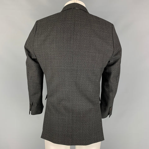 PAUL SMITH Size 40 Charcoal Black Plaid Wool Notch Lapel Sport Coat