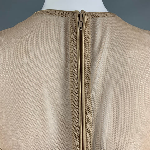 BURBERRY PRORSUM Size 10 Beige Silk Shift Knee-Length Dress