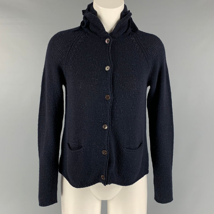 MARNI Size 4 Navy Wool &  Cashmere Solid Cardigan