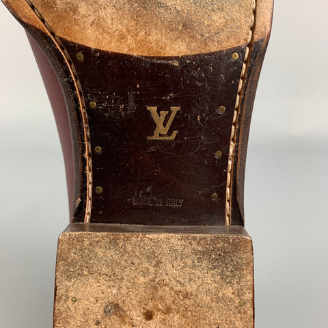 LOUIS VUITTON Size 10 Burgundy Leather Square Toe Loafers