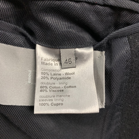 DIOR HOMME Size 36 Black & Grey Wool / Polyamide Peak Lapel Coat