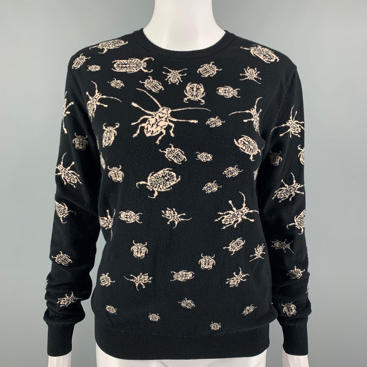 MCQ by ALEXANDER MCQUEEN Size M Black Pink Crew-Neck Casual Top