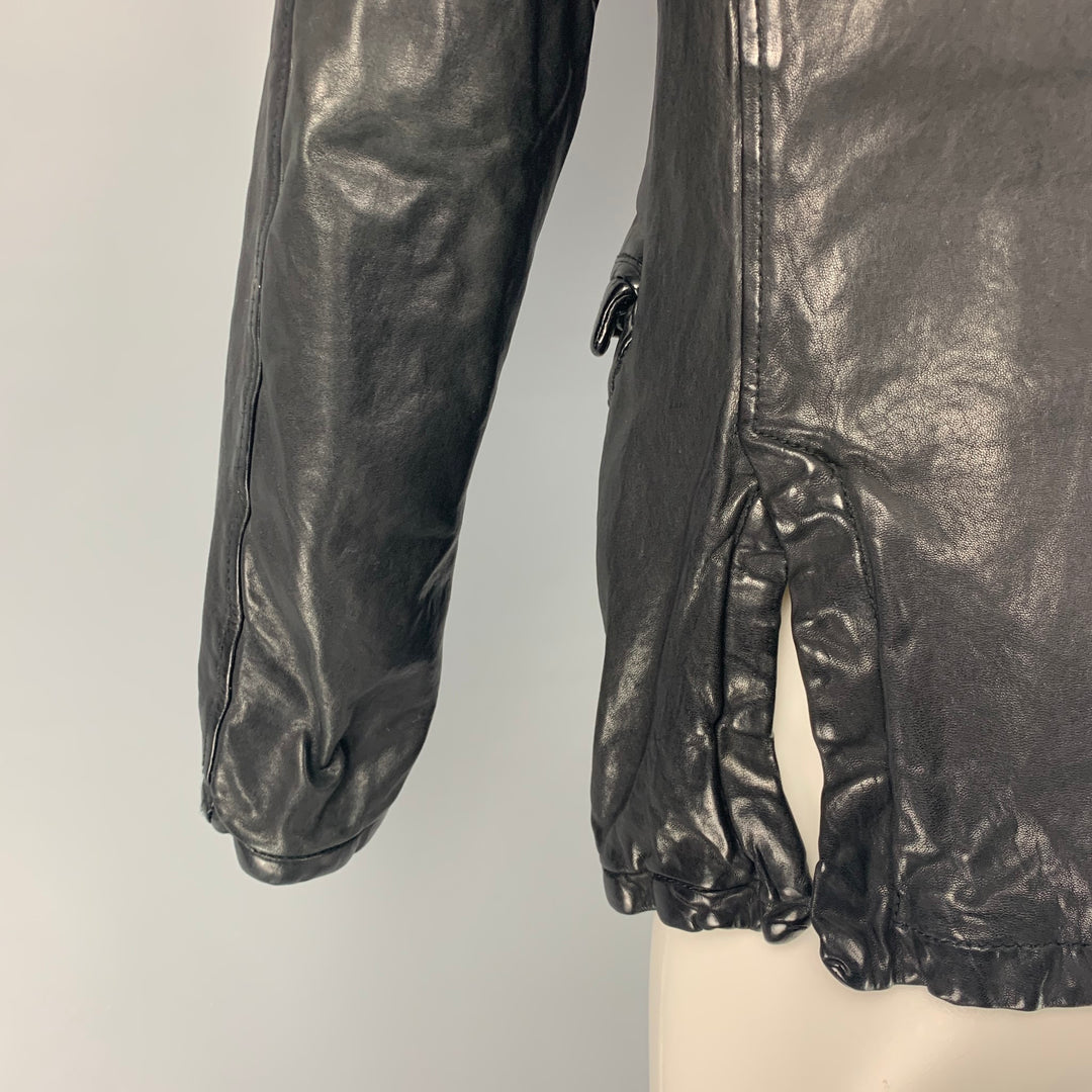 GIORGIO BRATO Size 42 Black Leather Zip Up Jacket