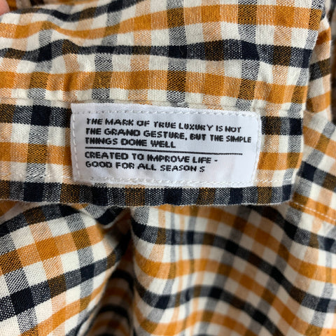 NORSE PROJECTS Size XL Yellow Black & White Checkered Short Sleeve Shirt