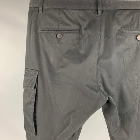 DSQUARED2 Size 34 Black Cotton Cargo Casual Pants