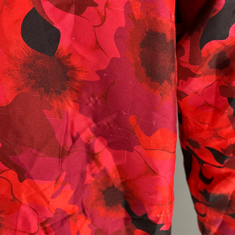 VERSACE Size L Multi-Color Floral Silk Button Down Long Sleeve Shirt