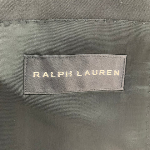 RALPH LAUREN Size 42 Long Black Wool Notch Lapel Suit