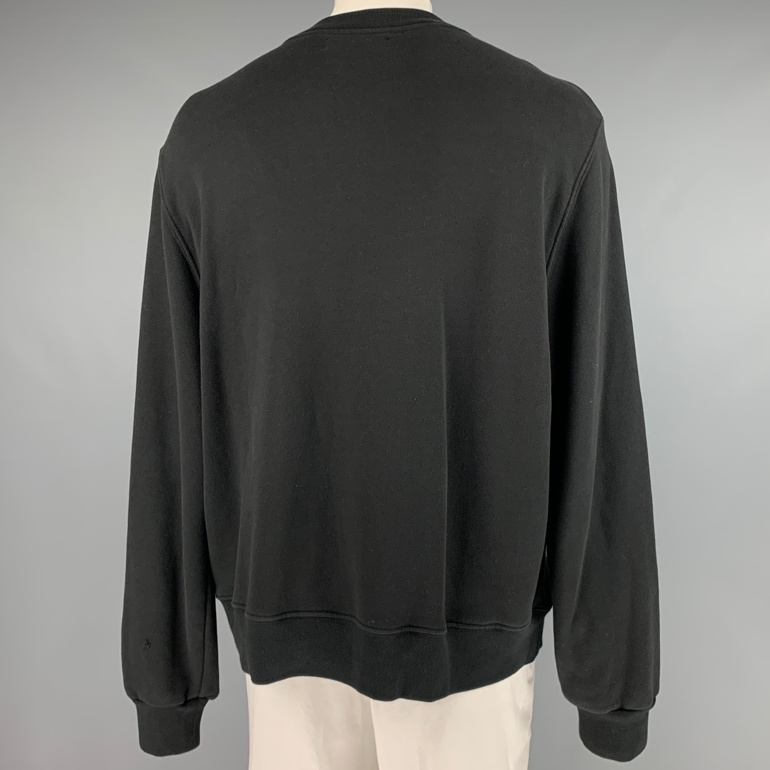 AMIRI Size XL Black Graphic Cotton Crew-Neck Sweatshirt