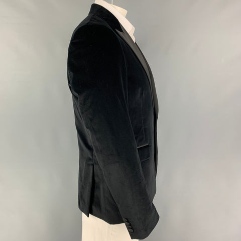 PAUL SMITH Taille 42 Manteau de sport smoking en velours de coton noir