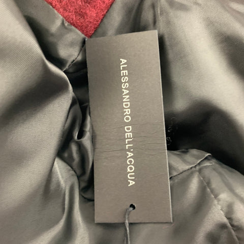 ALLESANDRO DELL' ACQUA Size 40 Burgundy Textured Wool Blend Coat