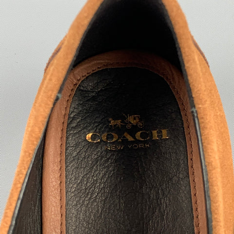 COACH Size 11 Tan Suede Double Monk Strap Loafers